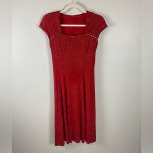 Stage Accents Performance Apparel Red Dress Vtg‎ 90s Sparkle - Size 8